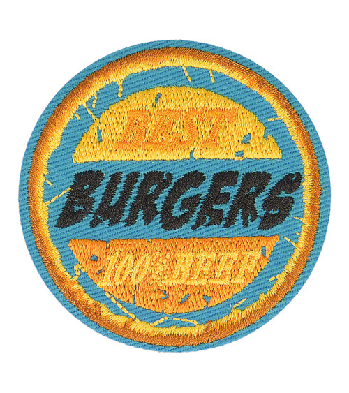 Best burgers retro sport iron-on patch 5cm x 5cm
