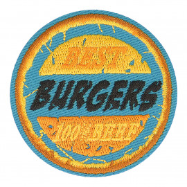 Ecusson thermocollant sport rétro best burgers 5cm x 5cm