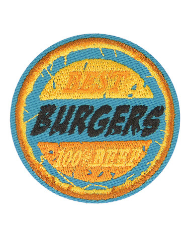 Best burgers retro sport iron-on patch 5cm x 5cm