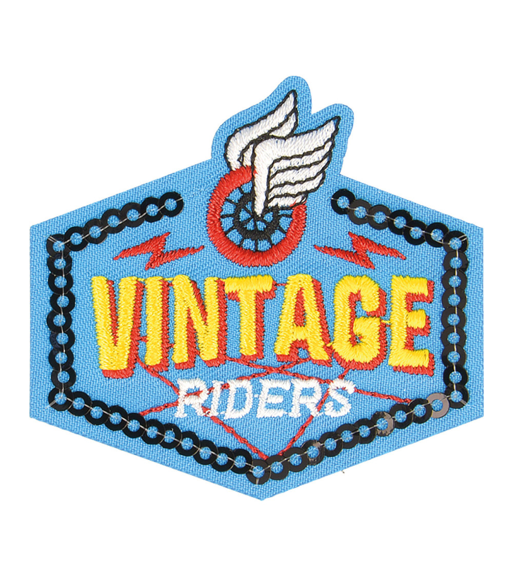 Vintage riders sports coat of arms iron-on patch 5.5cm x 5cm