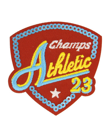 Insignia termoadhesiva campeones deportivos escudo atlético 5 cm x 4,5 cm