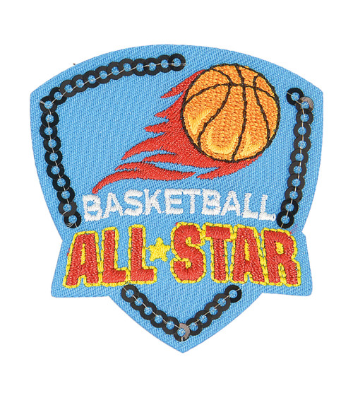 Iron-on basketball sport coat of arms patch 5.5cm x 5cm