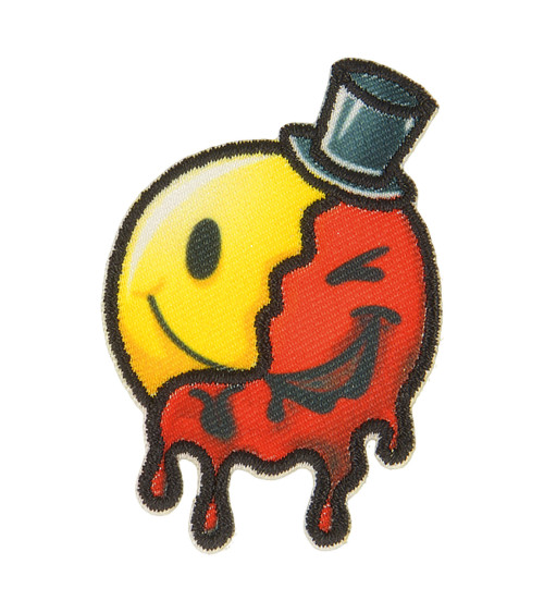 Fun smile iron-on patch 5.5cm x 3.5cm