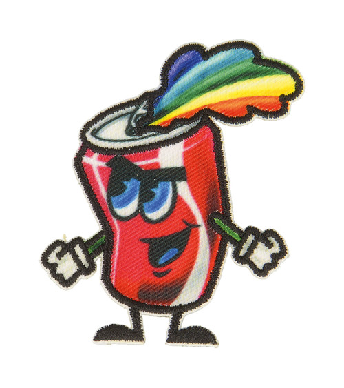 Fun soda can iron-on patch 5.5cm x 4.5cm