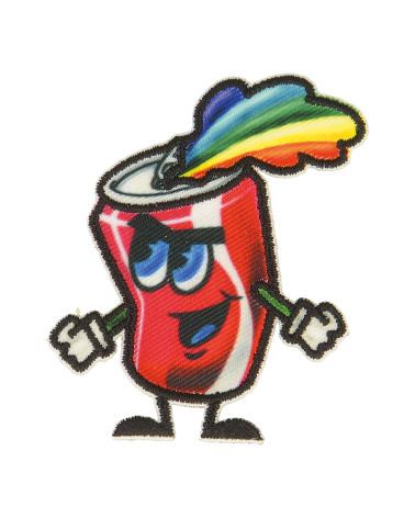 Fun soda can iron-on patch 5.5cm x 4.5cm