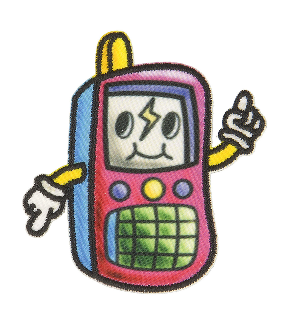 Fun telephone iron-on patch 5.5cm x 5cm