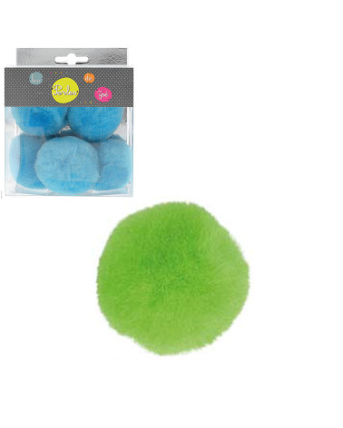 Set of 5 small pompoms 5cm Green