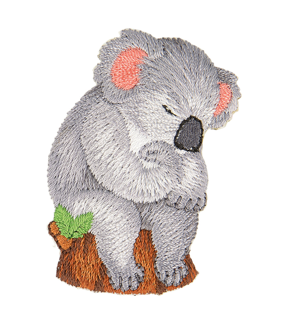 Set of 3 iron-on animal patches koala statue 5cm x 3cm