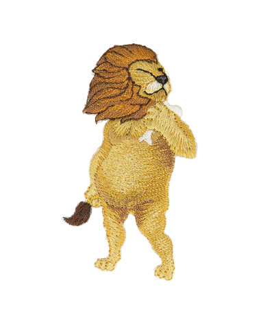Set of 3 iron-on animal patches lion statue 6cm x 3cm