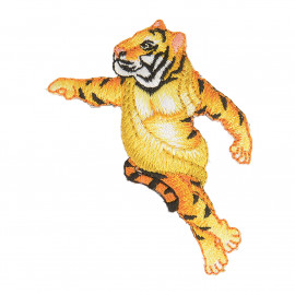 Lot de 3 écussons thermocollants animaux statue tigre 6,5cm x 5cm