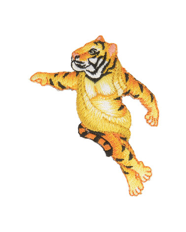 Set mit 3 Tierflicken zum Aufbügeln, Tigerstatue, 6,5 cm x 5 cm