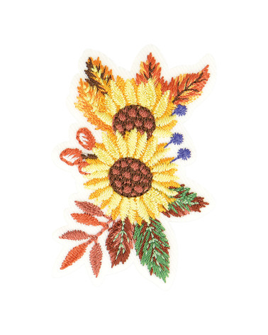 Set di 3 toppe termoadesive girasole autunnale 5 cm x 3 cm