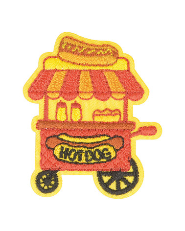 Set di 3 toppe termoadesive per hot dog per camion di cibo 4 cm x 3,5 cm