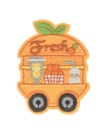 Set of 3 food truck fresh iron-on patches 4.5cm x 3.5cm
