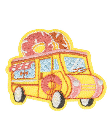 Lot de 3 écussons thermocollants food truck donuts 4cm x 3,5cm