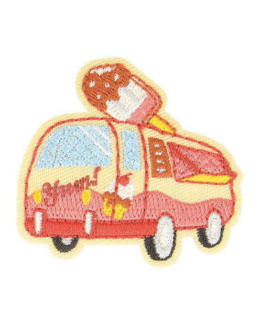 Set of 3 iron-on ice cream food truck badges 4cm x 4.5cm