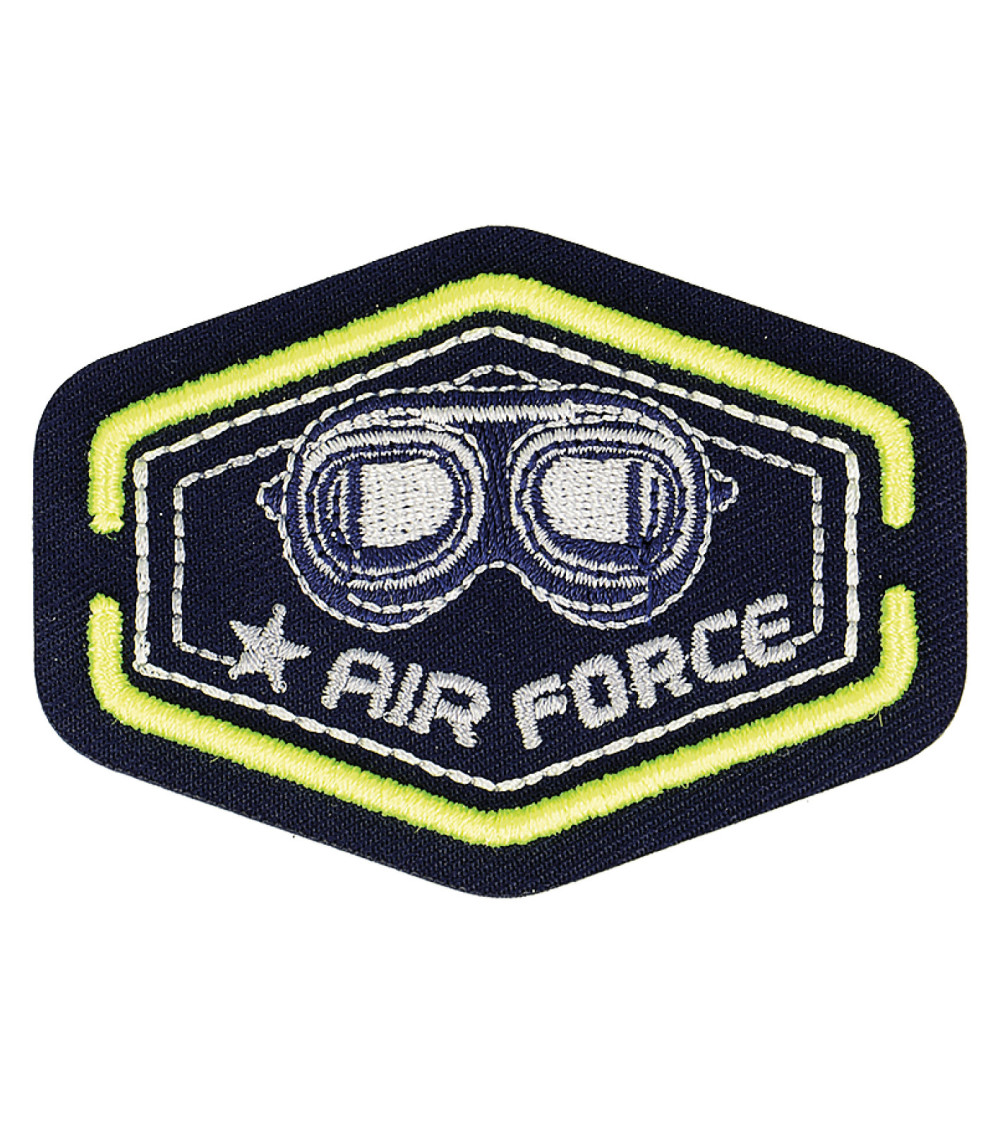 Lot de 3 écussons thermocollants aviation air force 6,5cm x 4,5cm