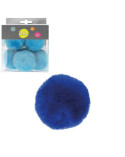 Lot de 5 petits pompons 5cm Marine