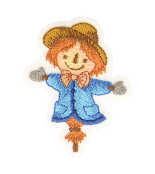 Set of 3 scarecrow farm iron-on patches 6.5cm x 4.5cm