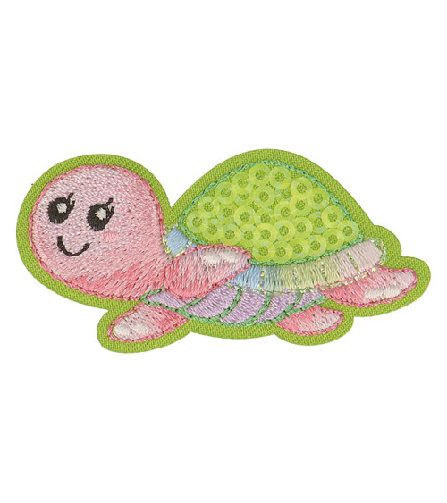 Set of 3 turtle aquatic iron-on patches 5.5cm x 4.5cm