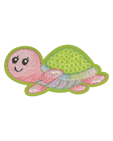 Set of 3 turtle aquatic iron-on patches 5.5cm x 4.5cm