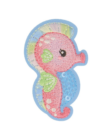 Set of 3 seahorse aquatic iron-on patches 6.5cm x 3.5cm