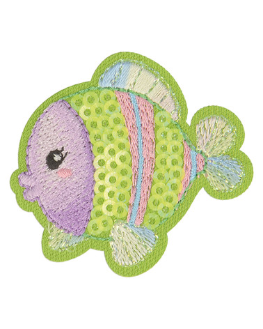 Set of 3 aquatic fish iron-on patches 5cm x 4cm