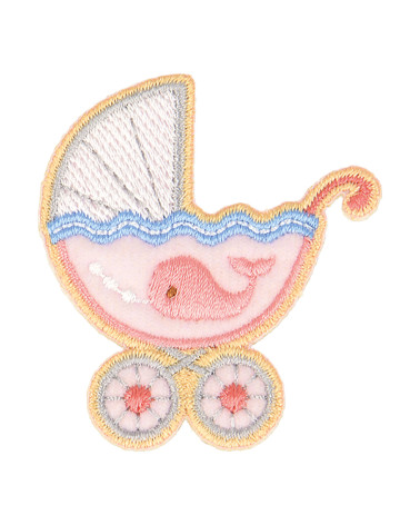 Set of 3 baby pram iron-on patches 5cm x 4cm