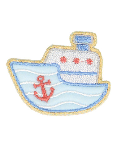 Set of 3 iron-on baby ship patches 7cm x 3.5cm