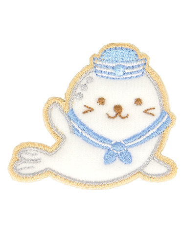 Set of 3 baby seal iron-on patches 4.5cm x 4cm