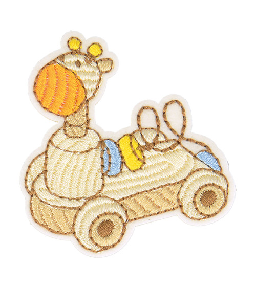 Set of 3 iron-on patches toy wooden giraffe 4cm x 4cm