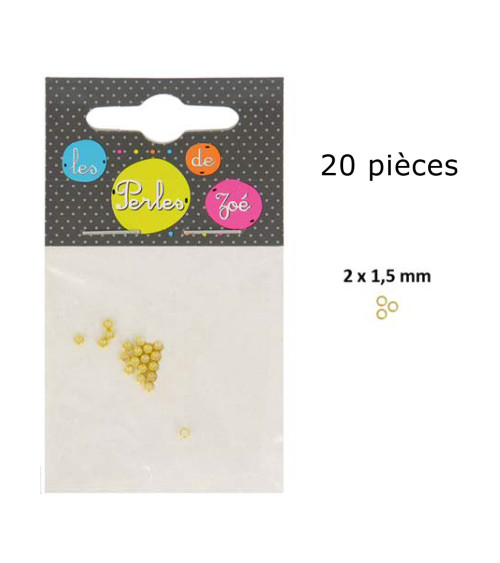 Lot de 20 perles à écraser en métal Or