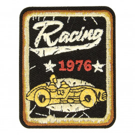 Lot de 3 écussons thermocollants sport rétro racing 1976 6cm x 5cm