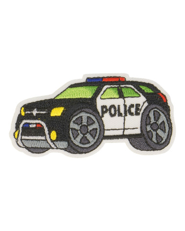 Set mit 3 Polizeifahrzeugabzeichen zum Aufbügeln, 5,5 cm x 3 cm