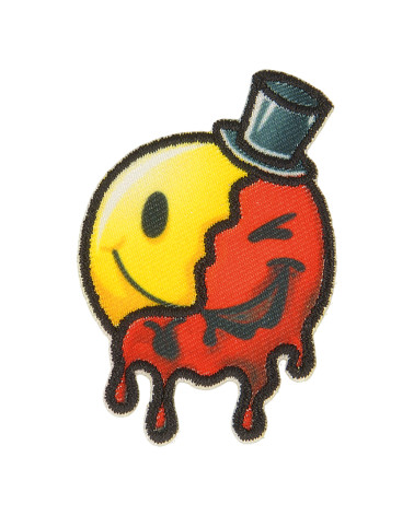 Set of 3 fun smile iron-on patches 5.5cm x 3.5cm