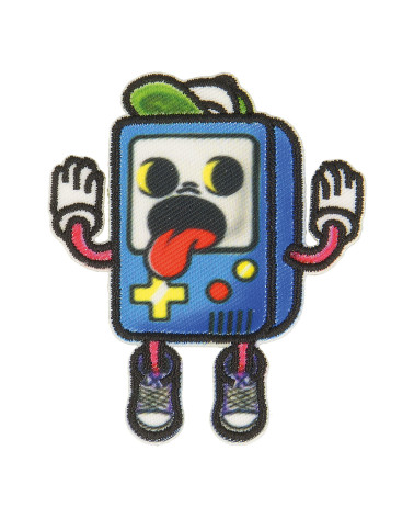 Set of 3 fun iron-on game console patches 6.5cm x 4cm