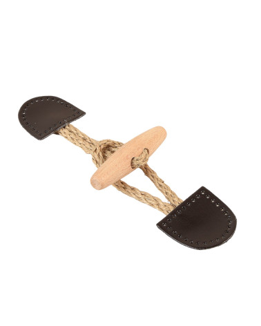 Set of 4 dark brown faux leather frogs 17cm