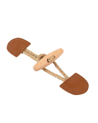 Set of 4 camel brown faux leather frogs 17cm