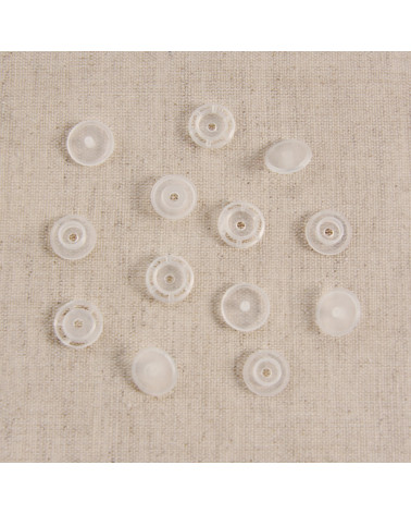 Pack of 30 transparent plastic snaps 12mm