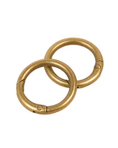 Set mit 2 Beutelringen aus Metall, 33,4 mm, Bronze