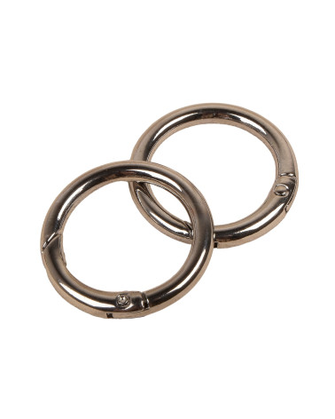 Set mit 2 Taschenringen aus Metall, 33,4 mm, dunkelgrau