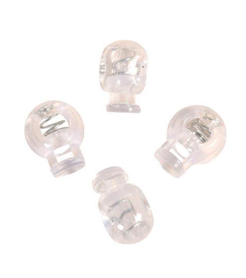 Lot de 4 serres-cordon boule 18x23mm transparent