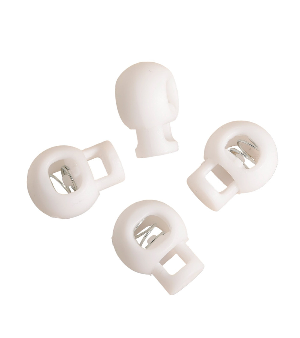 Lot de 4 serres-cordon boule 18x23mm blanc