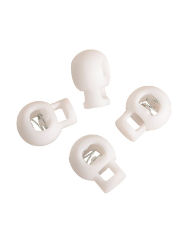Set mit 4 Kugelschnurklemmen 18x23mm weiß
