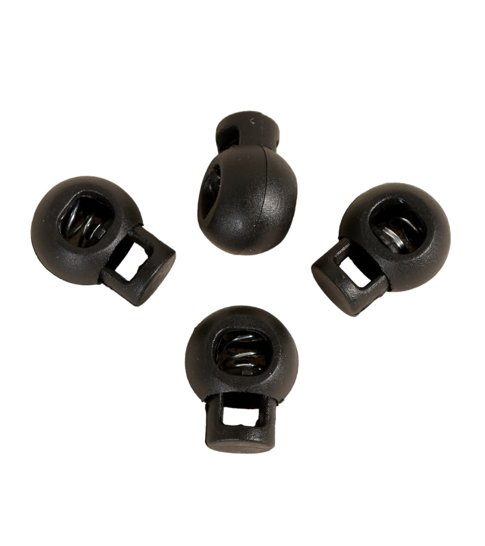 Lot de 4 serres-cordon boule 18x23mm noir