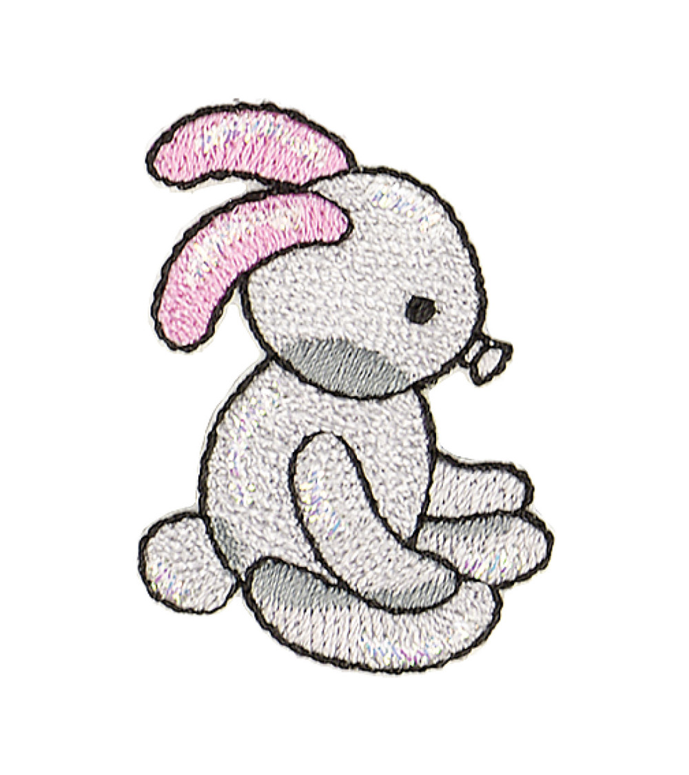 Rabbit balloon animal iron-on patch 3.5x2.5cm