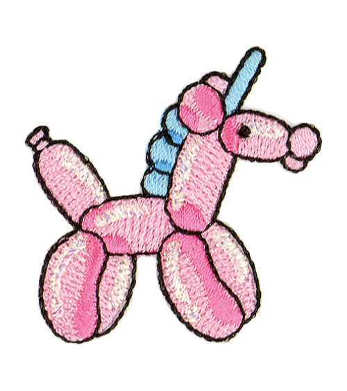 Unicorn balloon animal iron-on patch 3.5x3.5cm