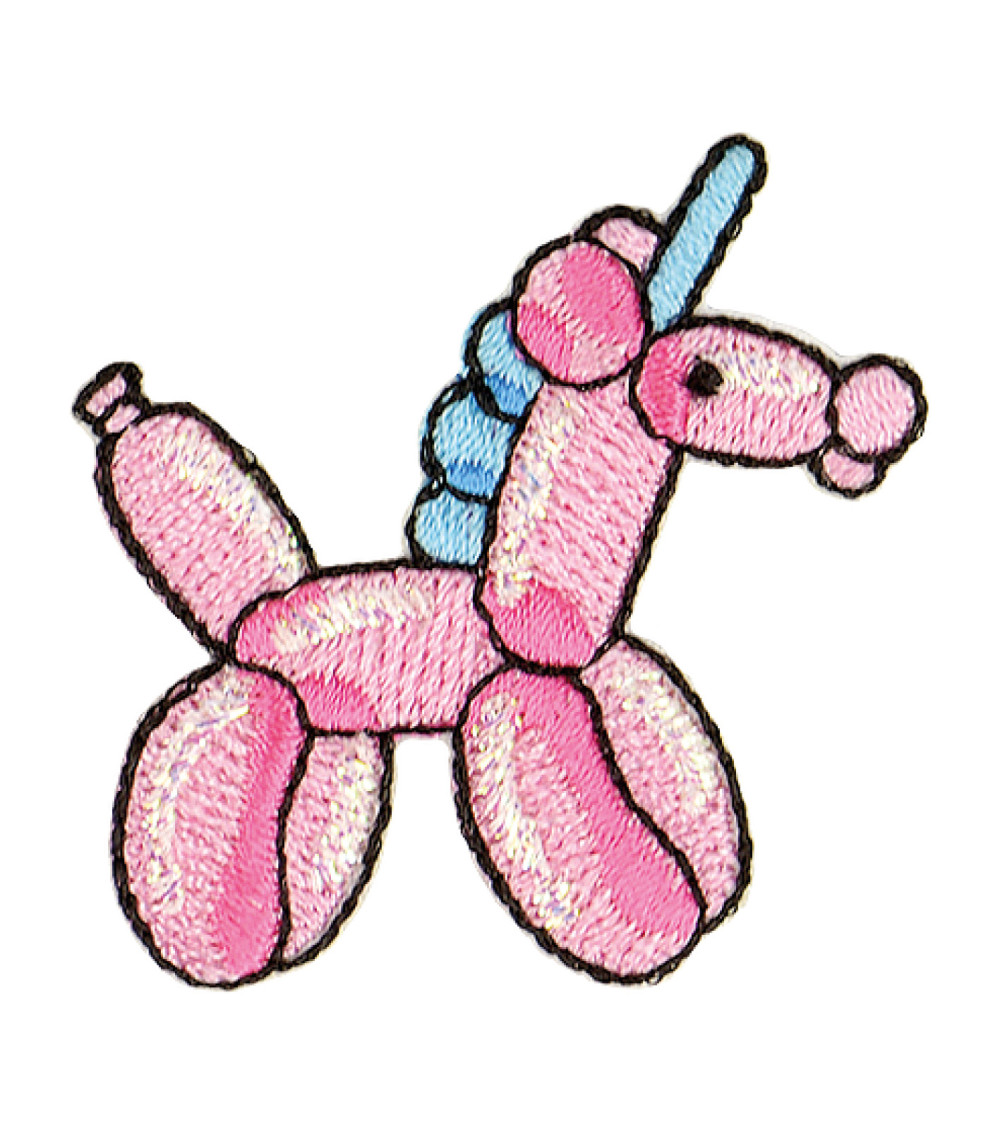 Unicorn balloon animal iron-on patch 3.5x3.5cm