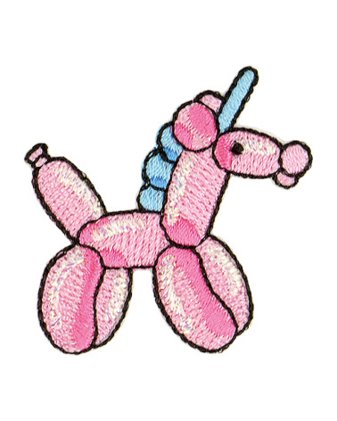 Unicorn balloon animal iron-on patch 3.5x3.5cm