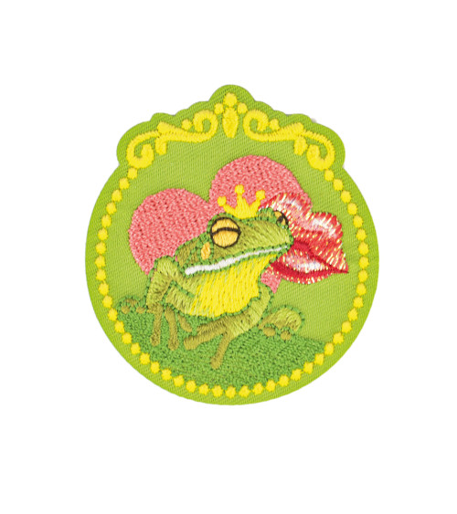 Ecusson thermocollant conte de fée la princesse et la grenouille 5.5x5cm